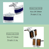 Stone Cufflinks for Mens Shirt French Cuff Links Wedding Party Jewelry
