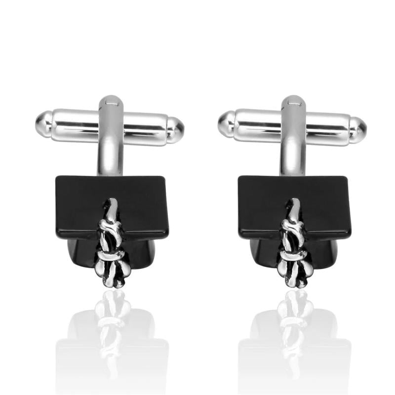 Bachelor Cap Cufflinks for Men Degree Hat Cap Unique Cuff Links