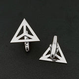 Triangle Symbol Stainless Steel Mens Cufflinks
