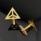 Triangle Symbol Stainless Steel Mens Cufflinks