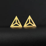 Triangle Symbol Stainless Steel Mens Cufflinks