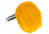 iGame Safety Helmet Cuff Links Novelty Hat Yellow Brass