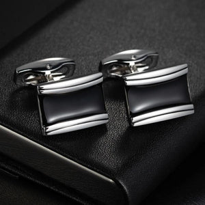 Men's Grid Stripes Cufflinks Wedding Jewelry Gemelos Square Cuff Links