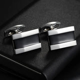 Men's Grid Stripes Cufflinks Wedding Jewelry Gemelos Square Cuff Links