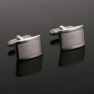 Classic Silver-color Laser Cufflink Party Wedding Suit Shirt Button Cufflink