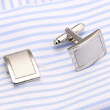 Classic Silver-color Laser Cufflink Party Wedding Suit Shirt Button Cufflink