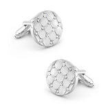 Round Crystal Check Cufflinks For Men Copper Silver Cuff Links