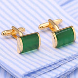 Green Stone Cufflinks for Him | Emerald Wedding | Anniversary Gift