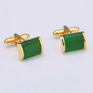 Green Stone Cufflinks for Him | Emerald Wedding | Anniversary Gift