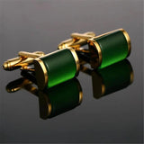 Green Stone Cufflinks for Him | Emerald Wedding | Anniversary Gift