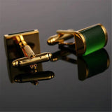 Green Stone Cufflinks for Him | Emerald Wedding | Anniversary Gift
