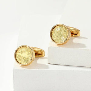 Mens Personalized Round Cufflinks XK21S038