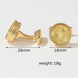 Mens Personalized Round Cufflinks XK21S038
