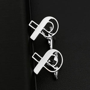 LGBT Ribbon Cufflinks for Men Women Shirt Clasp Clips Stainless Steel