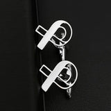 LGBT Ribbon Cufflinks for Men Women Shirt Clasp Clips Stainless Steel