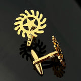 ADINKRA Transformation Cuff Links Stainless Steel Vintage Amulet Ethnic Jewelry