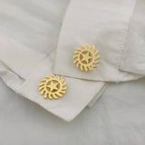 ADINKRA Transformation Cuff Links Stainless Steel Vintage Amulet Ethnic Jewelry