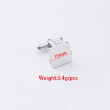 Men's Stainless Steel Square Cufflinks Customizable Logo Tie Clip