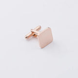 Men's Stainless Steel Square Cufflinks Customizable Logo Tie Clip