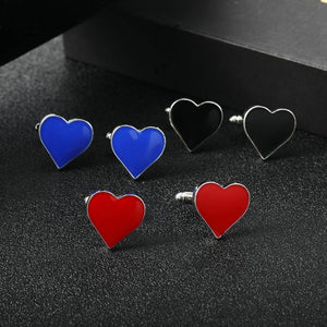 Red Heart Cufflinks Valentine Gift Tuxedo Button For Him