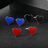 Red Heart Cufflinks Valentine Gift Tuxedo Button For Him