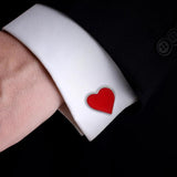 Red Heart Cufflinks Valentine Gift Tuxedo Button For Him