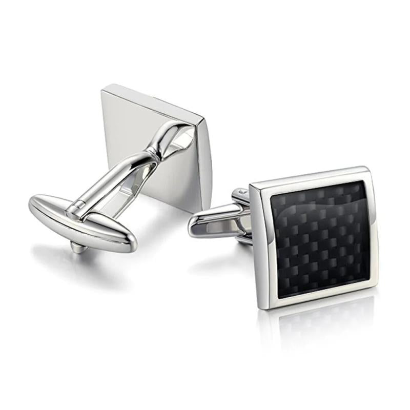Carbon Fibre Square Cufflinks for Men