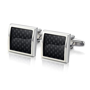 Carbon Fibre Square Cufflinks for Men