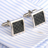 Carbon Fibre Square Cufflinks for Men