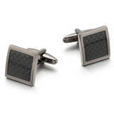 Carbon Fibre Square Cufflinks for Men