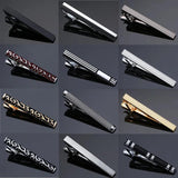 Enamel Men's Wedding Tie Clip, Brushed Smooth Clasp Pin