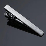 Enamel Men's Wedding Tie Clip, Brushed Smooth Clasp Pin