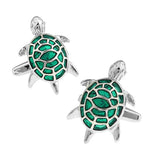Funny Green Turtle Cufflinks Enamel Cuff Links Men's Jewelry