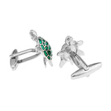 Funny Green Turtle Cufflinks Enamel Cuff Links Men's Jewelry