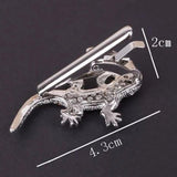 Stainless Steel Lizard Pattern Tie Bar Clip