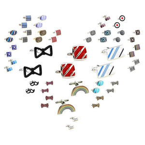 Men's Epoxy Cufflinks Enamel Cuff Links Variety Design Rainbow Bowknot