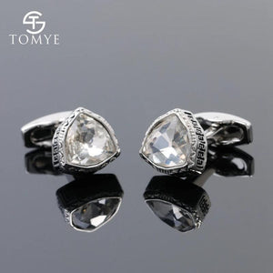 Crystal Triangle Cufflinks XK19S142 Formal Suit Shirt Cuff Links Wedding