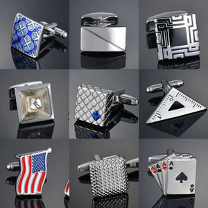 Men's Square Triangle Poker Cufflinks French Shirt Cuffs