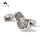 Men's High Round Silver Metal Cufflinks XK20S046