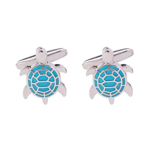 Men's Turtle Cufflinks Red Green Enamel Suit Tuxedo Jewelry