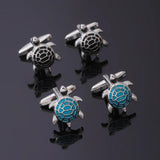 Men's Turtle Cufflinks Red Green Enamel Suit Tuxedo Jewelry