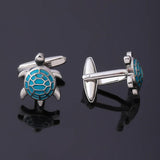 Men's Turtle Cufflinks Red Green Enamel Suit Tuxedo Jewelry