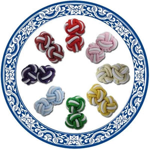 Silk Knots Cufflinks Multicolor Elastic Double Rope Ball Cuff Links