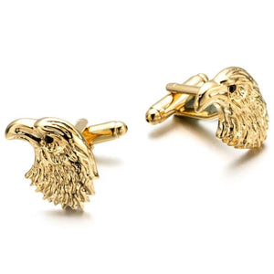 Gold-Plated Eagle Copper Men's Cufflinks for Wedding