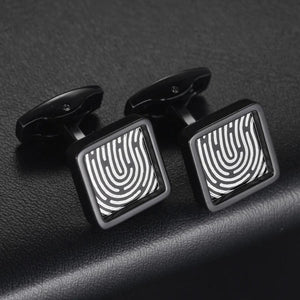 Silver Leaf Square Cufflinks for Men