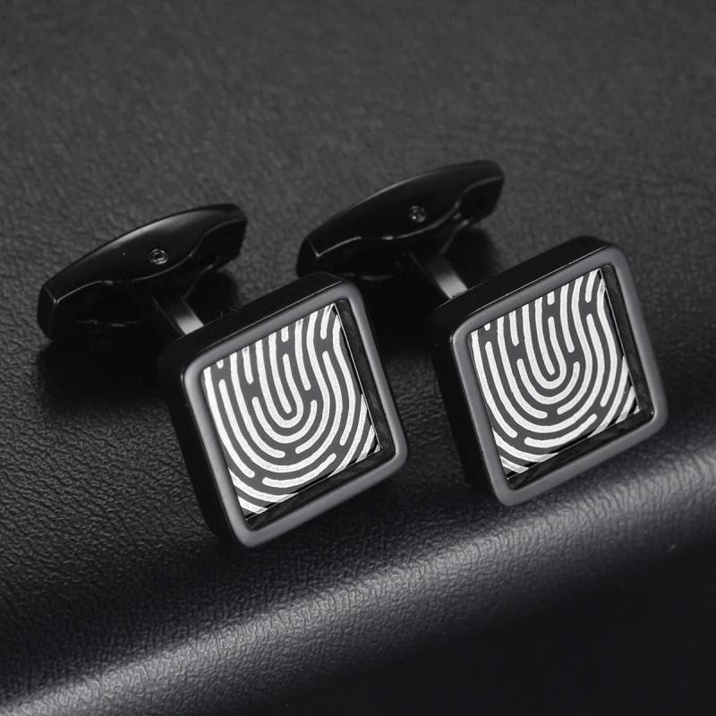 Silver Leaf Square Cufflinks for Men