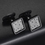 Silver Leaf Square Cufflinks for Men