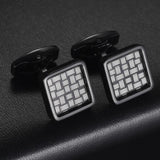 Silver Leaf Square Cufflinks for Men
