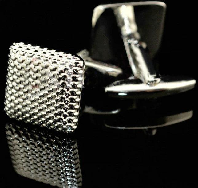 Silver Square Cufflinks Hot Sale Copper Material Wholesale & Retail