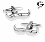 iGame Mustache Cuff Links in Silver - Beard Design